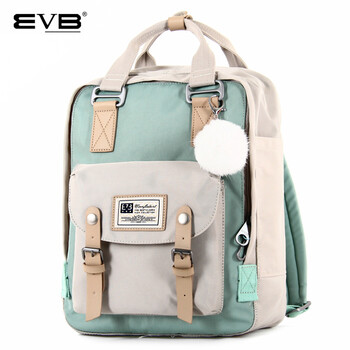 EVB双肩包女包韩版潮2018新款帆布撞色百搭