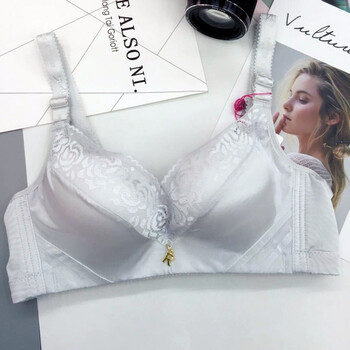 杯大胸聚拢调整型胸罩侧收女士内衣文胸薄无磁内衣过安检门 灰色 85c