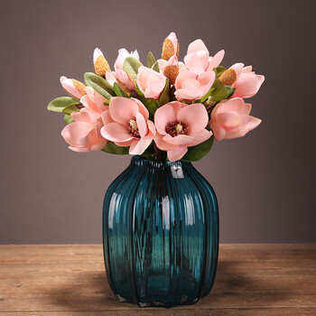 添助(tianzhu) 简约花艺假花仿真花小玉兰花客厅绢花花束插花餐桌花瓶