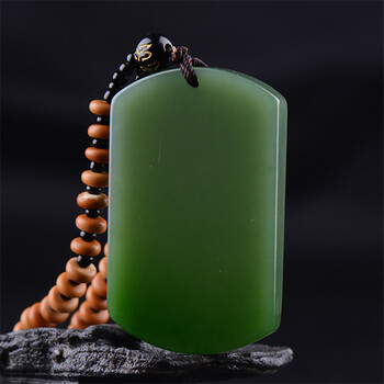 和田玉青玉平安无事牌 挂件吊坠