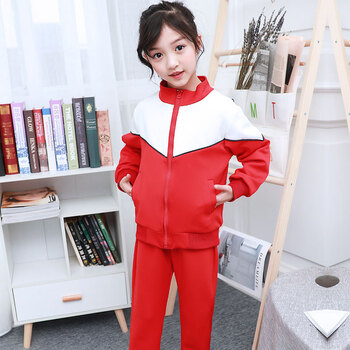2018儿童校服新品学院风幼儿园园服运动中小学生班服套装 红色 150cm