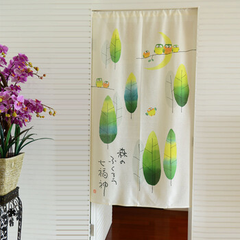 风雅荷塘 森林之神85*150CM 经编纱印花风水布艺门帘 隔断帘 送杆