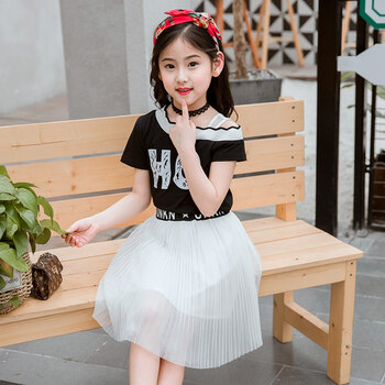 童装18夏装新款儿童套装女童短袖半身裙两件套女孩洋气套装3-14岁