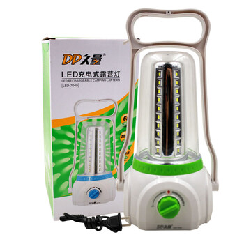 久量 LED-7040 充电式无极调光露营灯 5600毫安 可当移动电源 支持太阳能充电 绿色