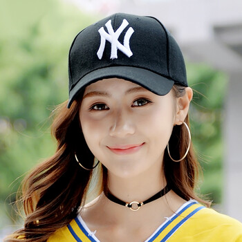 帽子女夏棒球帽潮流街头女生帽子韩版粉色棒球帽网红鸭舌帽亮片 黑底