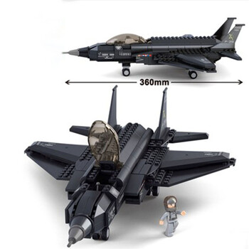 军事飞机系列f35战斗机仿真模型 拼装积木拼插男女孩儿童玩具兼容乐高