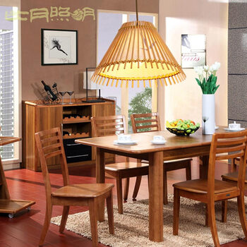 比月日式吊灯客厅复式楼梯餐厅阳台过道木质竹编灯具创意餐厅吊灯具3239 白色50cm 64cm