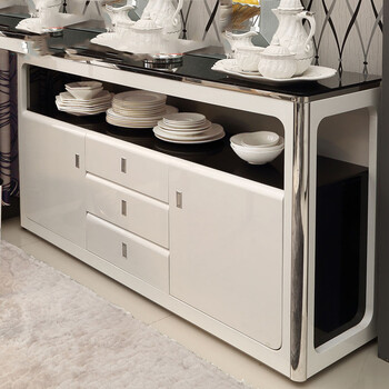 德欧威(deouwei)时尚简约创意餐厅餐边柜现代简约备餐柜烤漆茶水柜储