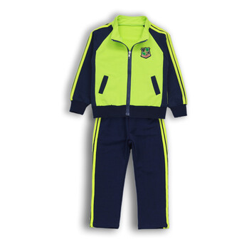 幼儿园园服春秋装新款英伦风老师小学生班服棒球服校服套装秋 荧光绿