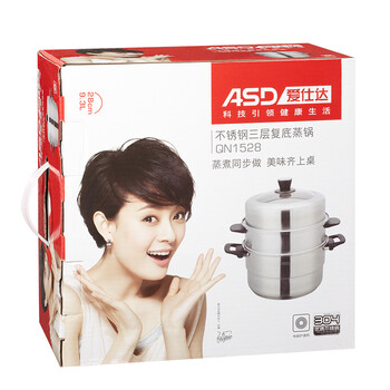 
                                        爱仕达（ASD） 304不锈钢加厚复合底28CM 三层电磁炉明火通用蒸锅 QN1528                