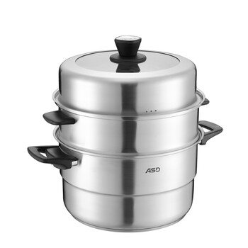 
                                        爱仕达（ASD） 304不锈钢加厚复合底28CM 三层电磁炉明火通用蒸锅 QN1528                