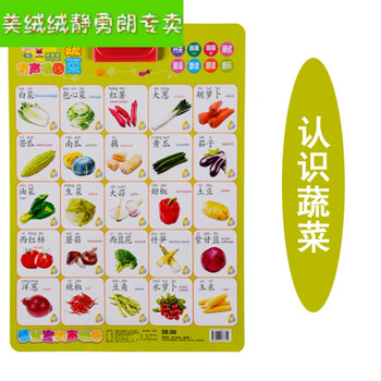 乖宝宝双语有声凹凸挂图早教启蒙幼儿识字卡拼音数字水果动物 蔬菜