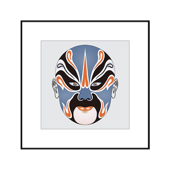 盐马艺术 现代中式客厅装饰画组合挂画京剧元素脸谱挂