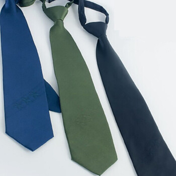 07领带 武款制式领带 箭头形拉链领带 绿纯色制式领带sn5246 武款