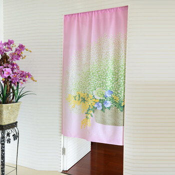 
                                        风雅荷塘 芳香四溢85*150CM 经编纱印花风水布艺门帘 隔断帘 送杆                
