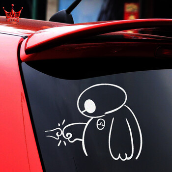 乔汽车反光装饰贴纸超能陆战队之大白实习贴划痕贴卡通车门贴纸 碰拳
