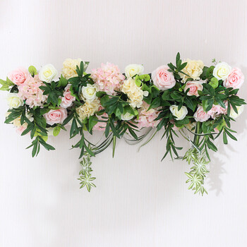 新款排花装饰仿真花婚庆绢花西餐桌装饰婚礼花排t台舞台路引花 a04