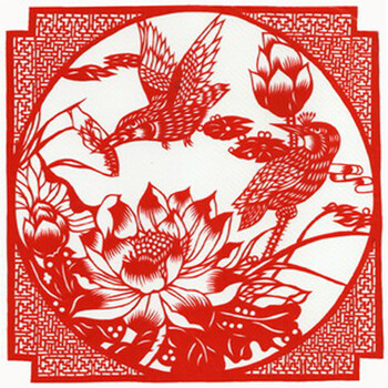 家居小饰品墙贴细纹剪纸手工作品花鸟民间工艺品 客厅装饰画 花鸟剪纸