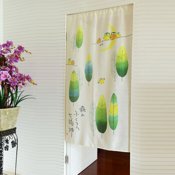 风雅荷塘 森林之神85*150CM 经编纱印花风水布艺门帘 隔断帘 送杆