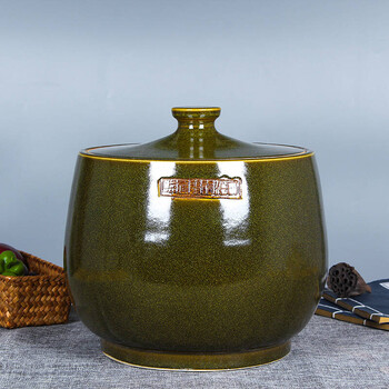 聚宝盆 景德镇陶瓷储物罐米缸米桶家用腌菜腌肉坛10斤20斤40斤装sn
