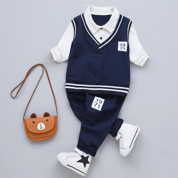 男童春装套装1-3岁宝宝春秋装儿童两件套5小孩子衣服春季2018jq 浅