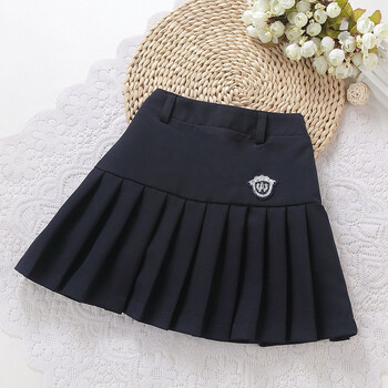 turbosun女童短裙半身裙春2018新款韩版儿童百褶裙夏季学院风学生裙