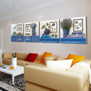 客厅装饰画 三联画沙发背景墙画字画上善若水无框画壁画 客厅挂画 d81