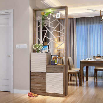 组装装饰酒柜玄关小户型间厅中式亮光镂空结构门厅储物柜美式柜间隔厅
