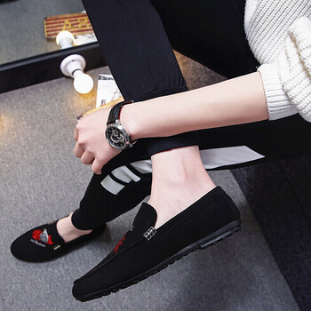 皮若潮 豆豆鞋男快手红人天佑同款鞋子2018春季磨砂社会精神小伙鞋子