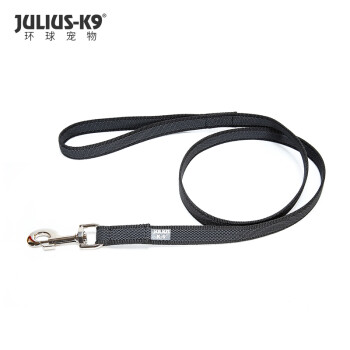 Julius K9牵引绳小中大型犬链子硫化狗牵引绳多功能进口宠物用品 黑色 19mm*2m