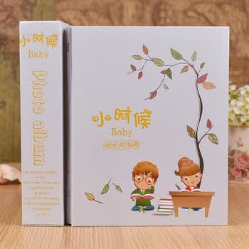 相册影集插页式4d大6寸200张礼盒装6寸过塑家庭相册本儿童纪念册 米