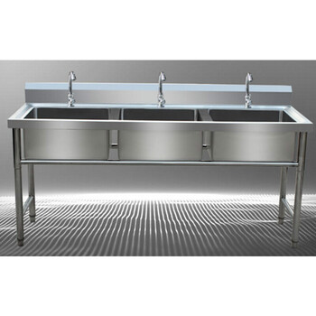 商用厨房不锈钢水槽水池饭店食堂洗菜盆洗碗池消毒池单槽双槽三槽 三