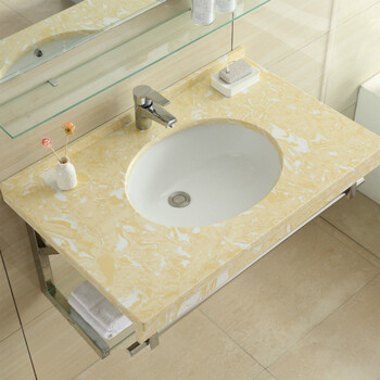 卫生间洗漱台大理石洗手盆小户型浴室柜组合洗手面池挂墙式洗脸盆 70*