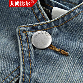艾尚比尔 修身显瘦潮流直筒连体背带牛仔吊带长裤女  1018 浅蓝色 普通版S/26