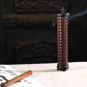 百工制器（CRAFTS CREATE）十字纹 红木立式香炉家居香炉熏香套装