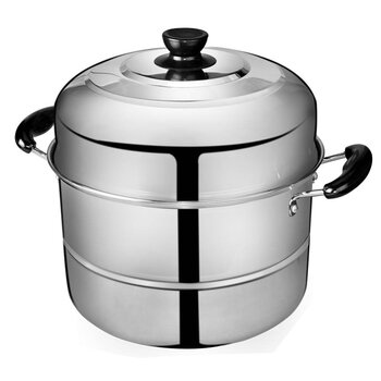 
                                        锐佳 加厚不锈钢双层蒸蓖蒸锅28cm 电磁炉通用厨房烹饪锅具                