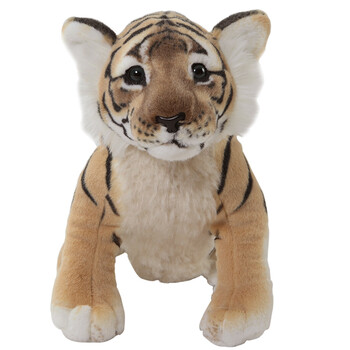 毛毛兽仿真老虎毛绒玩具 趴姿小白虎公仔抱枕玩偶送儿童生日礼物 蹲姿