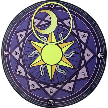 拍照地毯少女心粉色可爱魔法阵圆形试衣镜动漫电脑椅地垫 太阳紫法阵