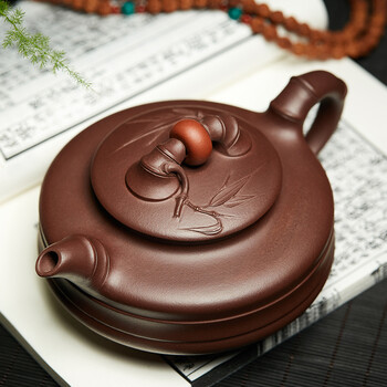 紫砂壶 茶具宜兴原矿手工名家泡茶壶鲍玉华时来运转 老紫泥300ml-京东