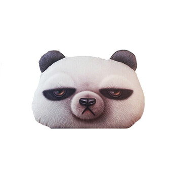 3d萨摩哈士奇二哈单身柴犬神烦狗狗头毛绒玩具可拆洗靠垫抱枕 熊猫