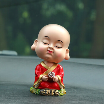 可爱小和尚车饰保平安车内饰品车载车上装饰用品 摇头【心想事成】