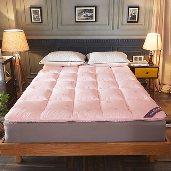 朵西娜家纺羽丝绒软床垫加厚易折叠防滑双人床褥子垫被 粉色 180cm*
