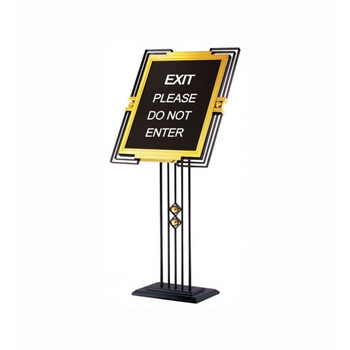 立面斜面黑金刚指示牌铁烤漆广告牌展示牌展示架宣传牌标示标识牌