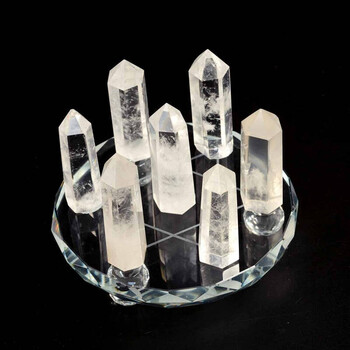 天然白水晶柱七星阵摆件白水晶尖家居装饰品水晶柱 图片色