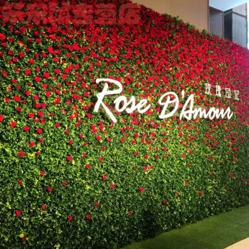 仿真玫瑰花装饰墙婚礼植物墙绿植墙背景墙客厅草坪绿化墙壁挂花艺