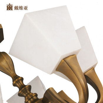 戴维亚 欧式全铜云石吊灯 客厅灯餐厅吊灯中式全铜灯具美式简约别墅卧室书房吊灯灯饰定制 单头 壁灯