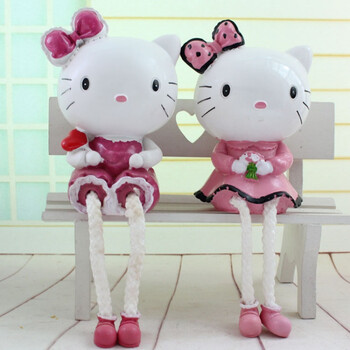 房间电视柜家居家装饰品工艺品摆设摆件结婚礼物婚房摆饰 kt猫一对