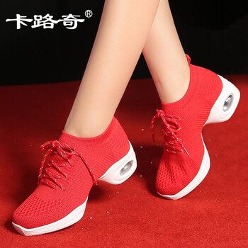 卡路奇2021春夏新款网面舞蹈鞋女透气跳舞鞋水兵广场舞女鞋健身舞鞋