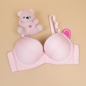 内衣 文胸 浅娜芬(qiannafen) 莫代尔可爱圆点少女文胸罩有钢圈胸衣薄