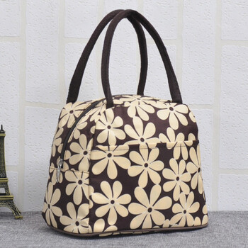 新款帆布包袋女包手提布包牛津布饭盒包手拎小布包便当包包小 粉红色